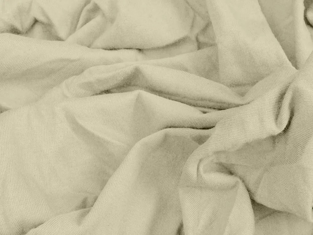 Jersey gumis lepedő lycrával krémszínű 90 x 200 cm