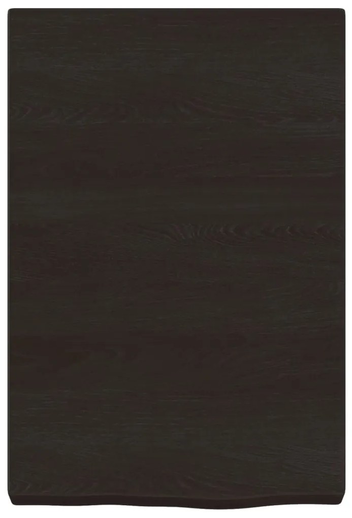 sötétbarna kezelt tömör tölgyfa fali polc 40x60x(2-6) cm