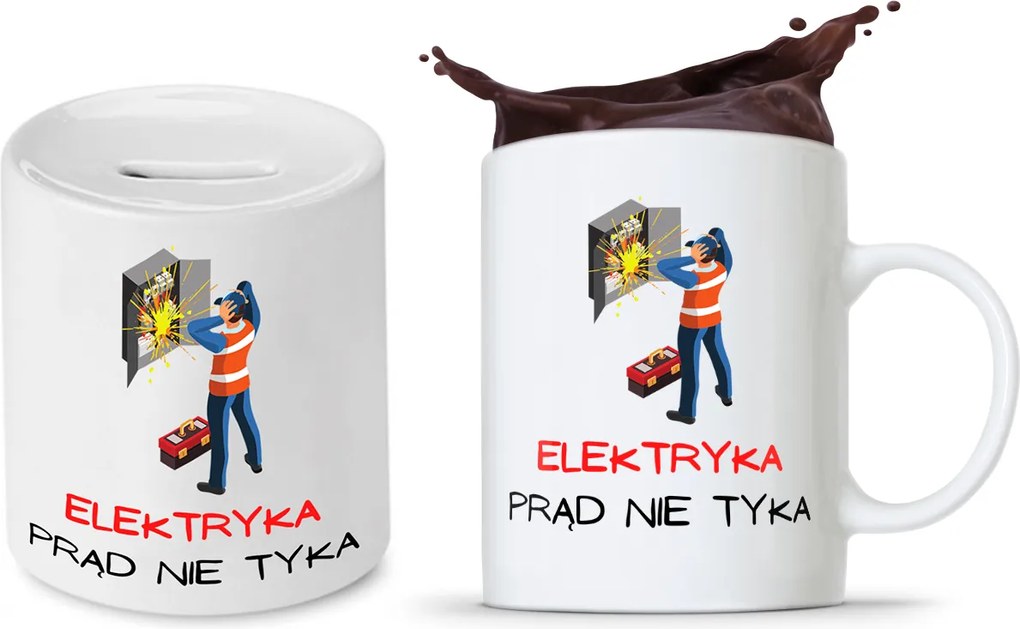 Villanyszerelő Készlet Ajándék Bögre Persely fényképes nyomtatással