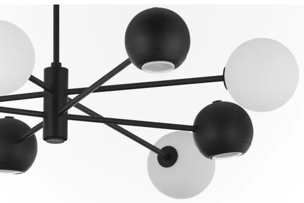 Jupiter 1998 - Csillár rúdon MOKA 4xGU10/10W/230V + 4xG9/10W/230V fekete/fehér