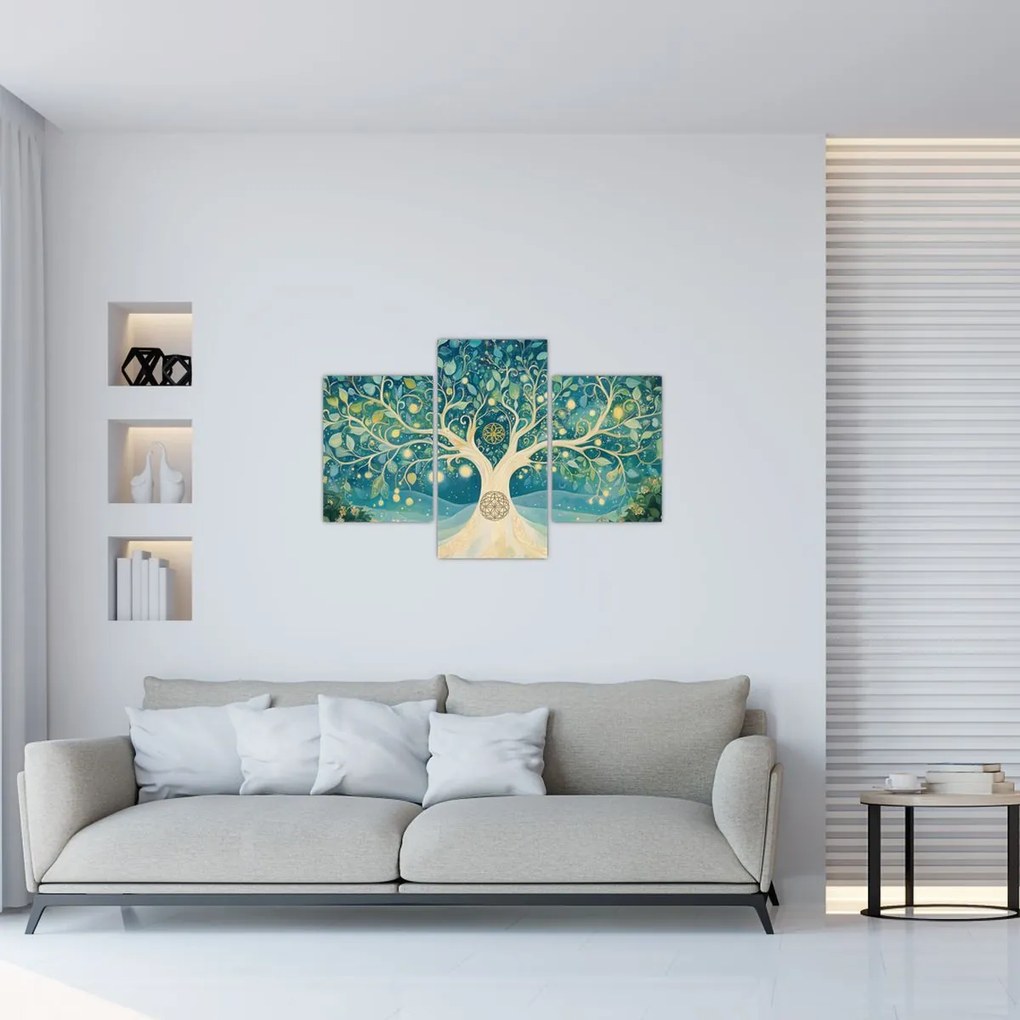Kép – Mágikus fa spirálokkal (90x60 cm)