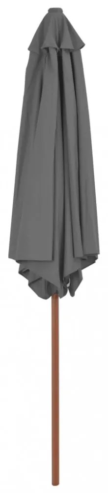 antracitszürke kültéri napernyő farúddal 270 cm