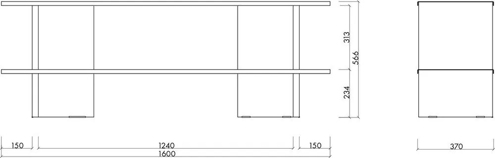 Piros fém polcos állvány 160x57x37 cm Hes – noo.ma