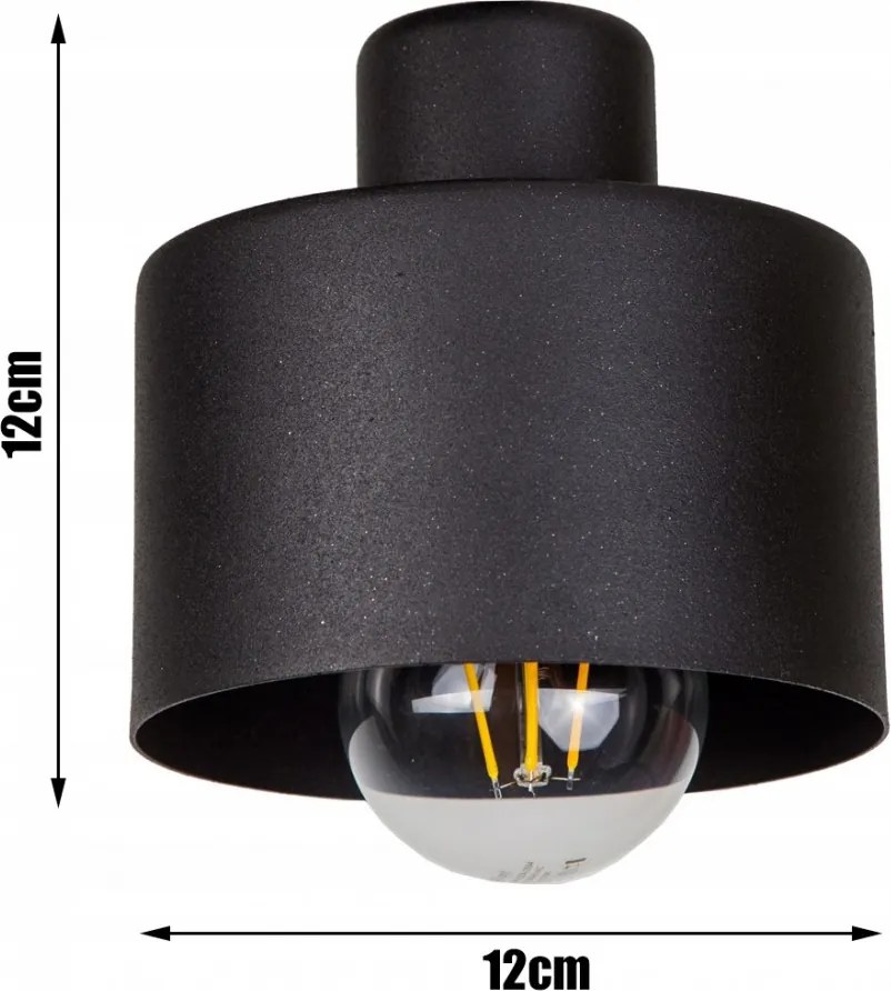 KÉSZLETKISÖPRÉS! Fali lámpa fekete fém búrával kapcsolóval | Loft - Industrial | Glimex Lavor 1xE27 GKL58C