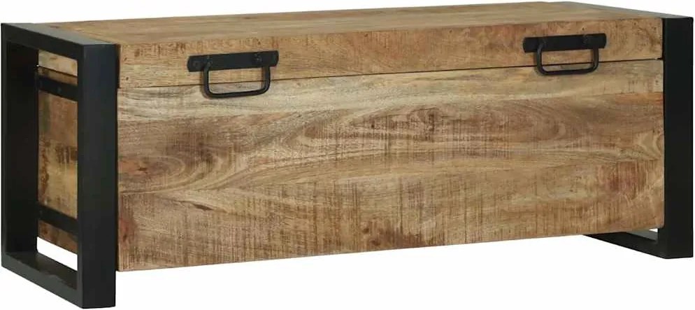 vidaXL Tárolódobozok tárolóval Barna 80 x 30 x 30 cm Tömör mangófa