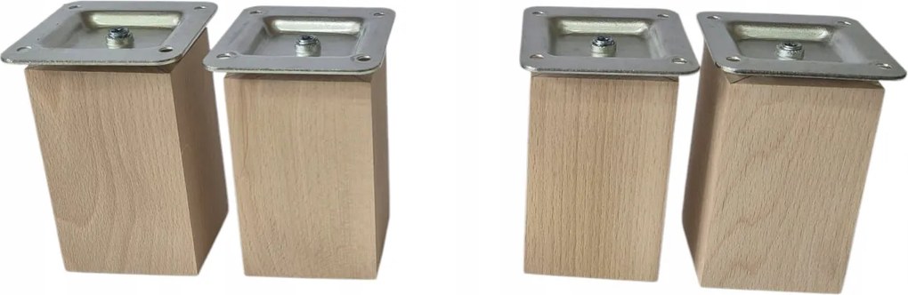 Bükkfa lábak Négyzet alakú magasság 10 cm rögzítővel 4 db-os szett