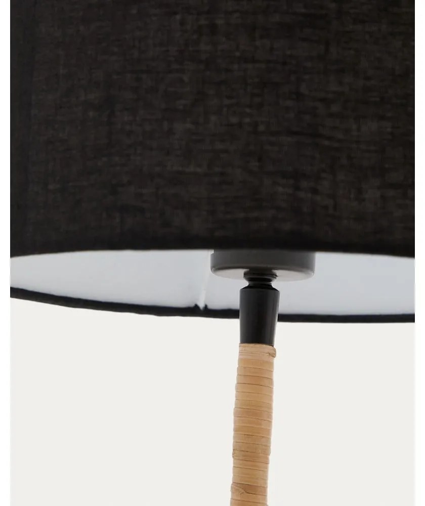 Fekete asztali lámpa textil búrával (magasság 45 cm) – Kave Home