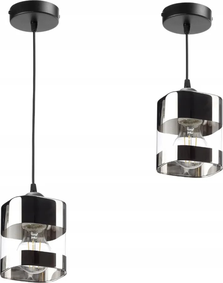 Függő Lámpa Modern Üveg Lámpabúra Krómozott Ombre E27