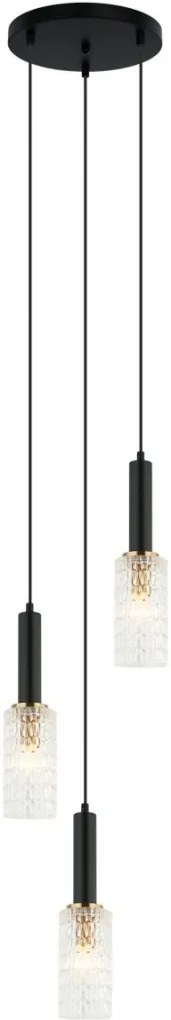 ITALUX PND-43363-3-BK-BR PEROLA Többágú Függesztett Lámpa Fekete, Arany E14 IP20