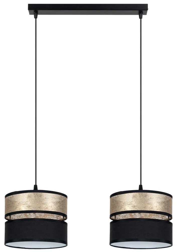 Csillár zsinóron LIMA 2xE27/60W/230V arany/fekete