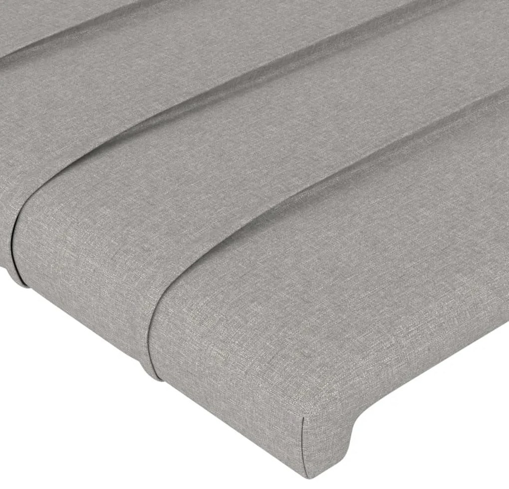 világosszürke szövet LED-es fejtámla 163x16x118/128 cm