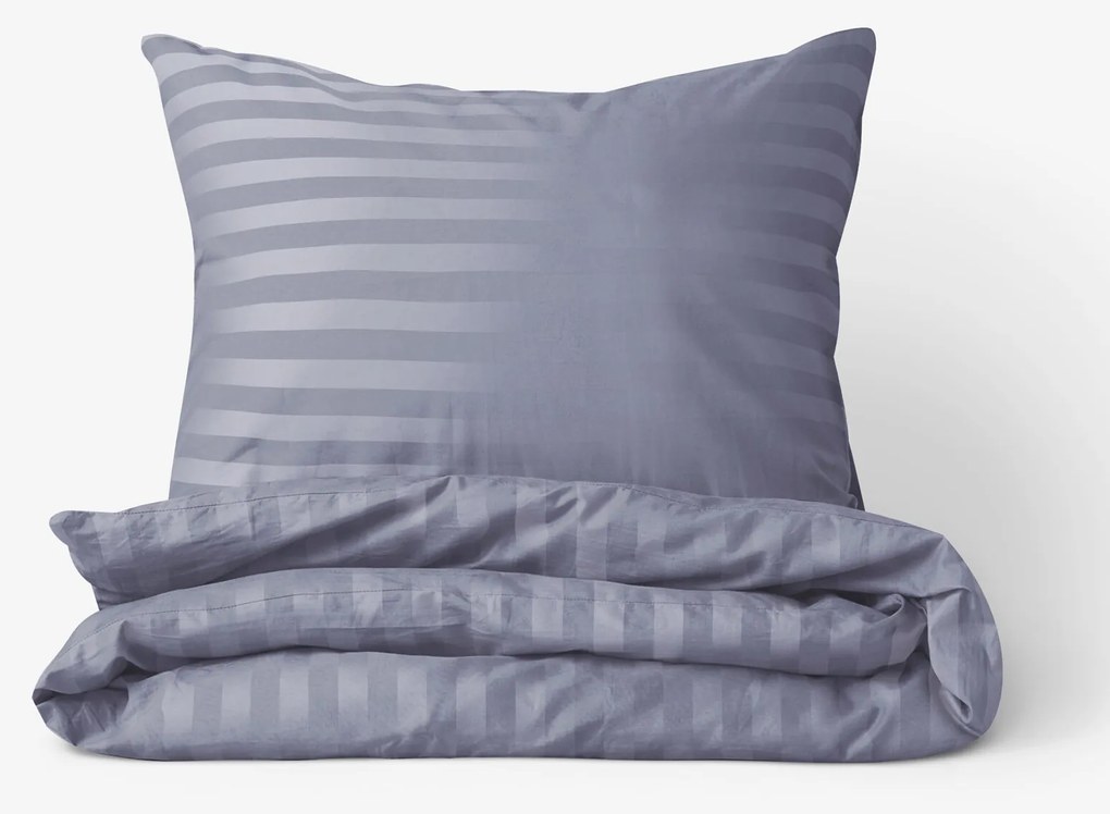 Goldea damaszt ágyneműhuzat - sötétszürke csíkos 220 x 200 és 2db 70 x 90 cm