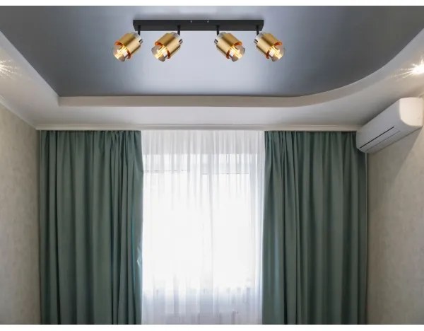 Globo 15560-4 - Spotlámpa MILLEY 4xE27/40W/230V fekete/réz