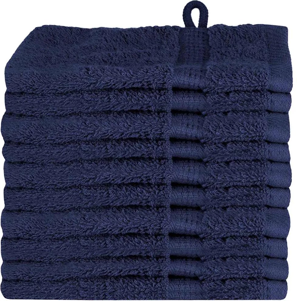 vidaXL Vendégtörölköző SOLUND 10 pcs Sötétkék 15 x 21 cm 550 gsm