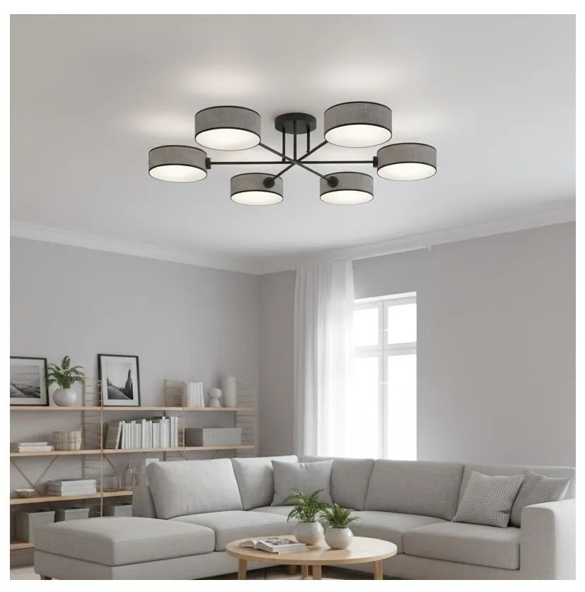 Felületre szerelhető csillár MAGA 6xE14/10W/230V szürke