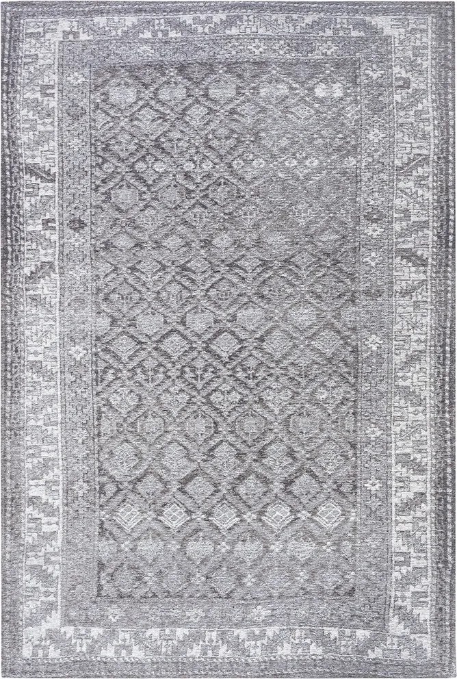 Nappali szőnyeg 200x285cm, zsenília mintás klasszikus szürke-krém