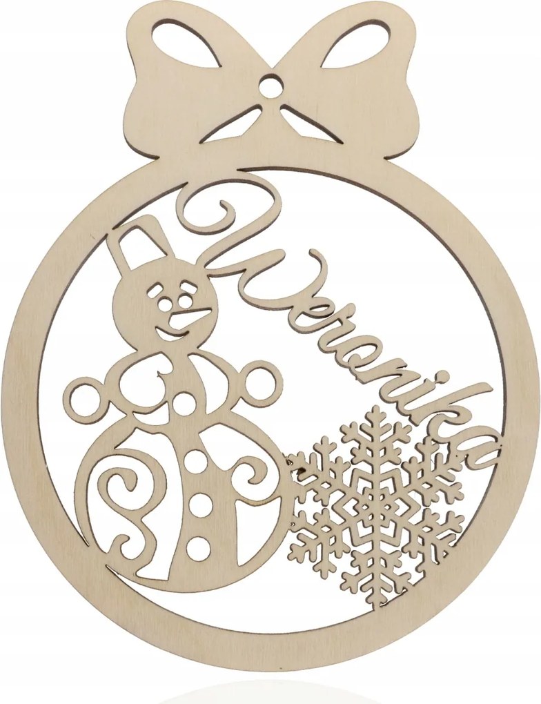 Nagy Fa Karácsonyi gömb Bármilyen Név Hóember Decoupage