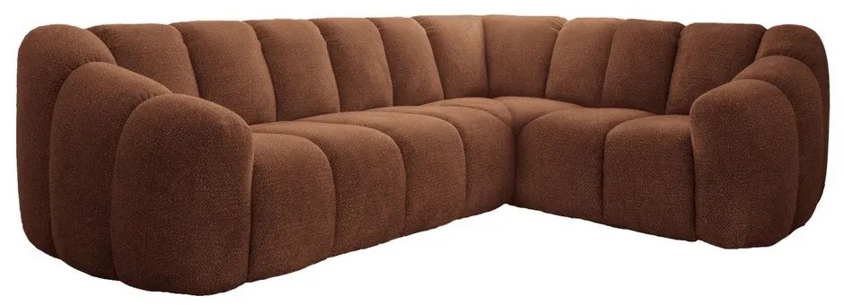 Terrakotta színű sarokkanapé (jobb oldali-L alakú) Shell – Miuform