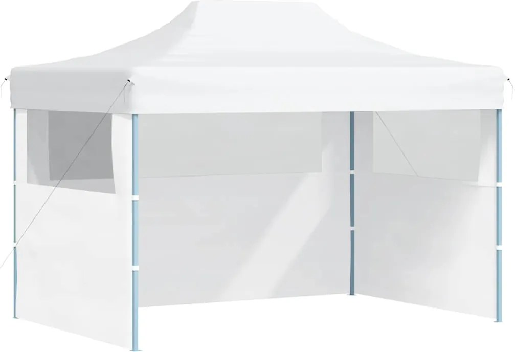 vidaXL fehér acél összecsukható rendezvénysátor 3 oldalfallal 280x410x315 cm