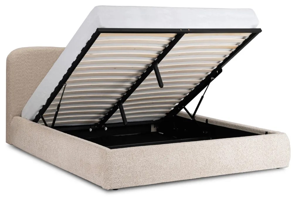 Kárpitozott Franciaágy Bézs Színben Ágynemütartóval. 160x200 BRISTOL