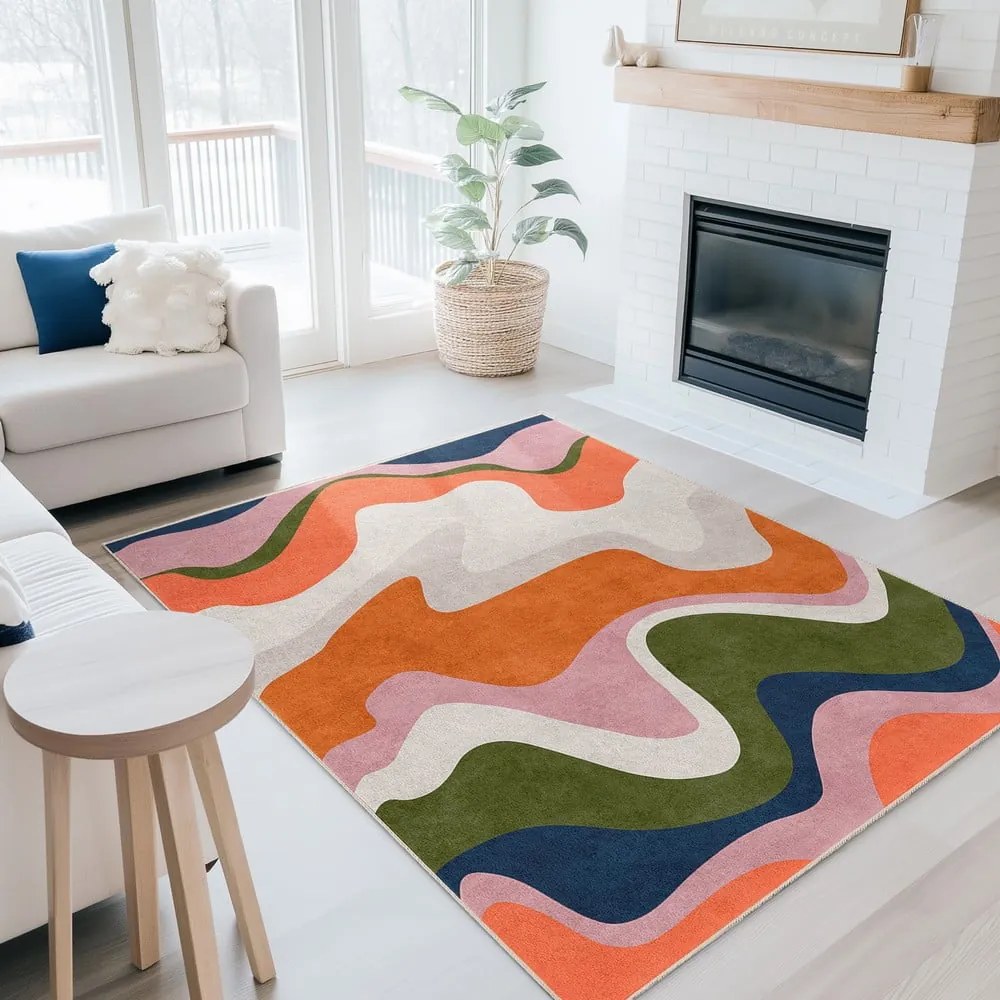 Narancssárga mosható futószőnyeg 60x230 cm Squiggly Orange – Mila Home