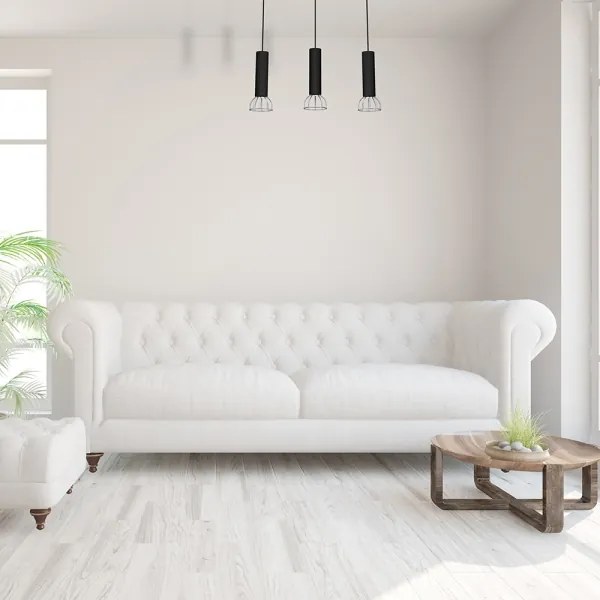 Csillár zsinóron DANTE 3xGU10/25W/230V fekete/fényes króm