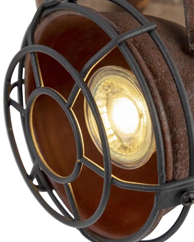 Dönthető ipari reflektor rozsdabarna fával - Gina