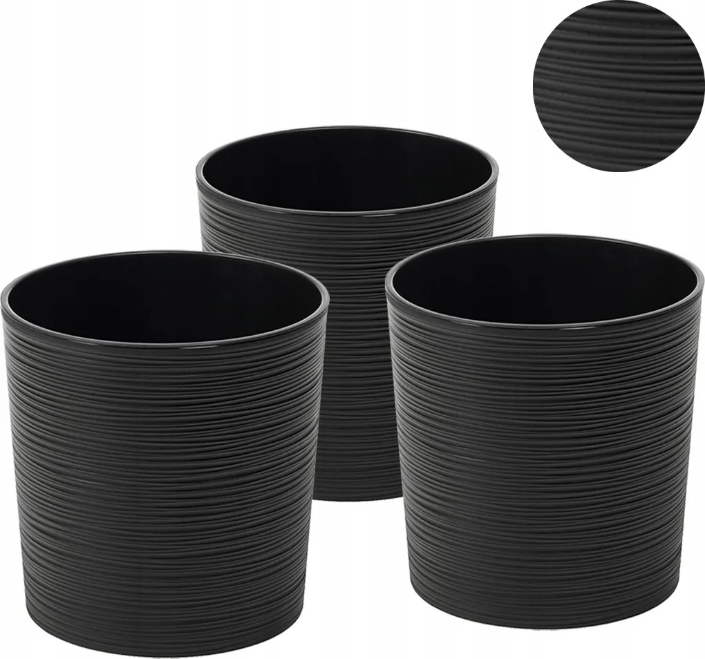 3x Virágtartó Betét Erkély Tál Virágágyás Kert Terasz 25,5x30cm