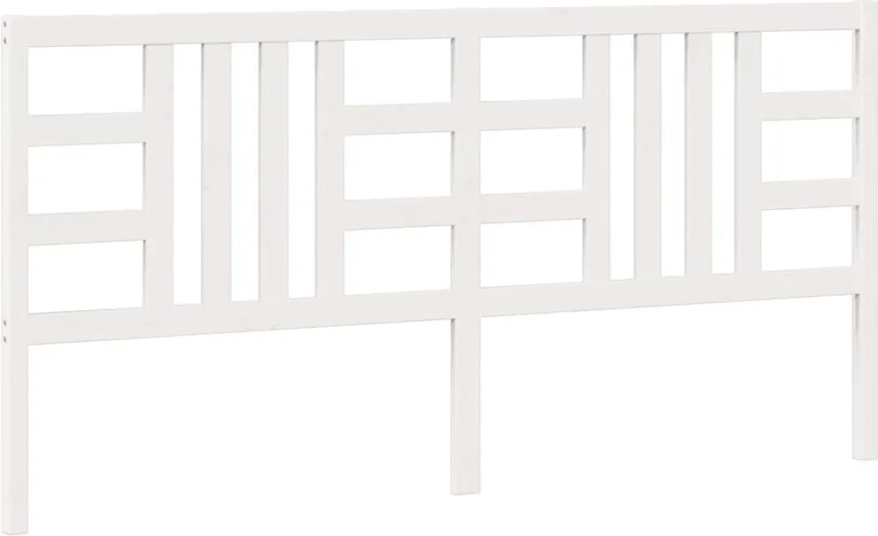 vidaXL fehér tömör fenyőfa ágyfejtámla 206 x 4 x 100 cm
