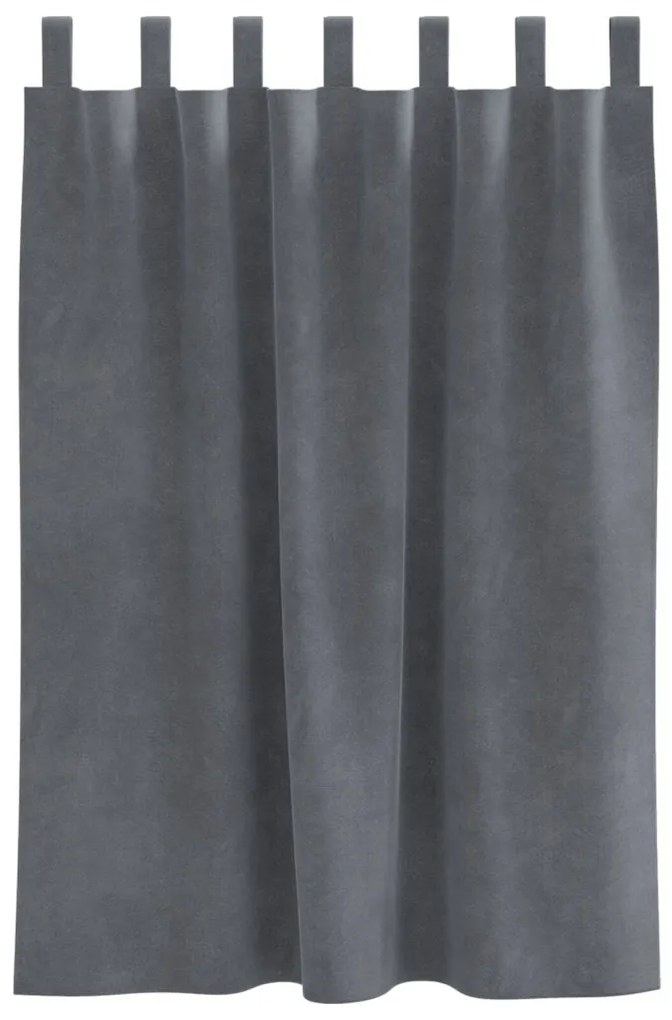 Feketeárnyékos Függönyök Hurokkal 2 db Szuper Világosszürke Bársonyos