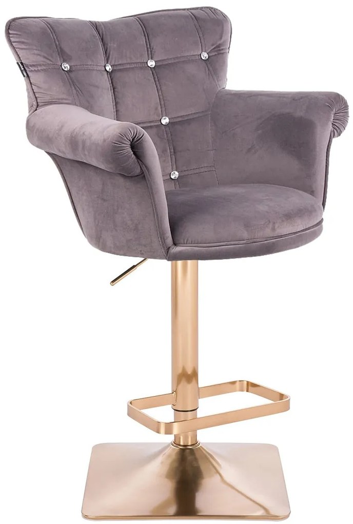 HR804KW Grafit modern velúr szék arany lábbal