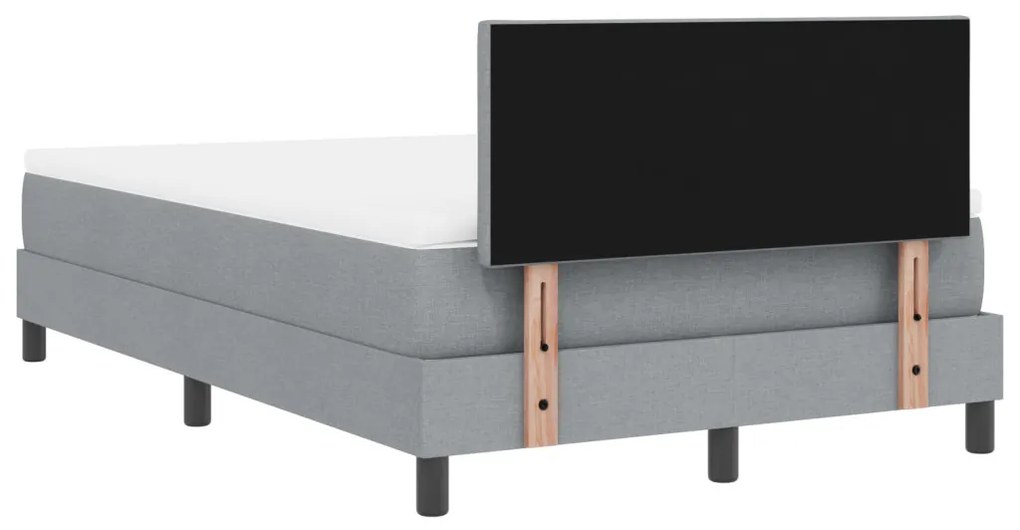 Box Spring Ágy Matraccal & LED Világosszürke 120x190 cm Szövet