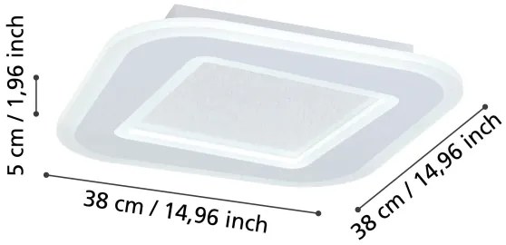 Eglo 901234 - LED Dimmelhető mennyezeti lámpa MACCHIONI LED/20W/230V fehér + + távirányító