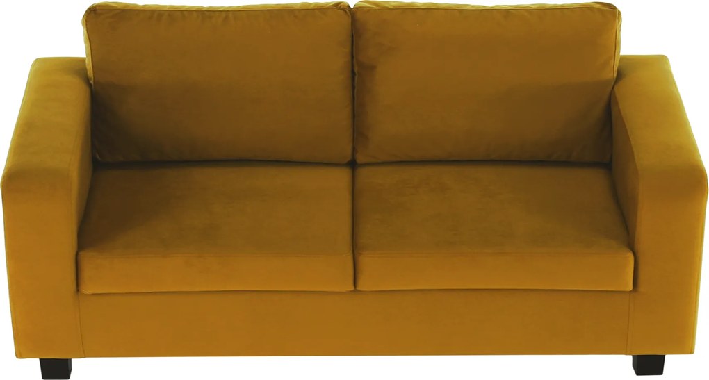 Teljesen kárpitozott heverő, 3-as ülés, mustár színű szövet, LUANA