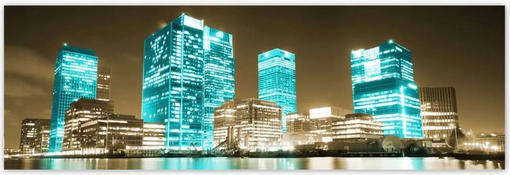 Poszterek 200x66 Kék felhőkarcolók London