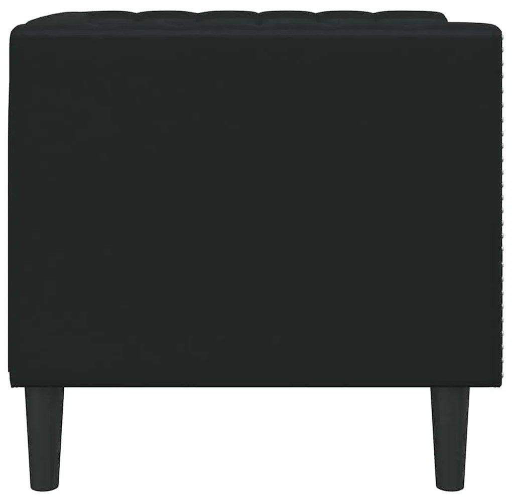 Chesterfield Kanapé Szék Fekete 71 x 74.5 x 70.5 cm Műbőr