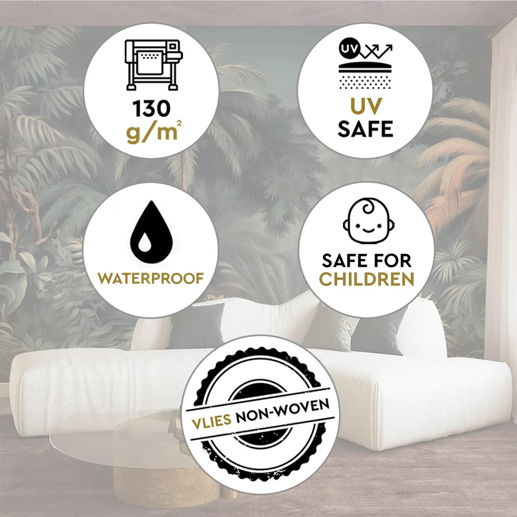 Gario Fotótapéta Trópusi dzsungel éjszaka Anyag: Vlies, Méret: 300 x 210 cm