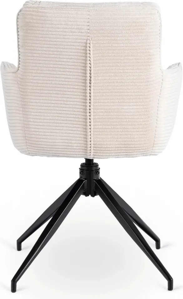 Forgó szék krém színben, kordbársony kárpittal, AKITA