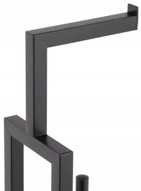 Erga Paulo, WC-papír tartó WC kefével és adagolóval, matt fekete, ERG-YKA-P.PAULO-BLK