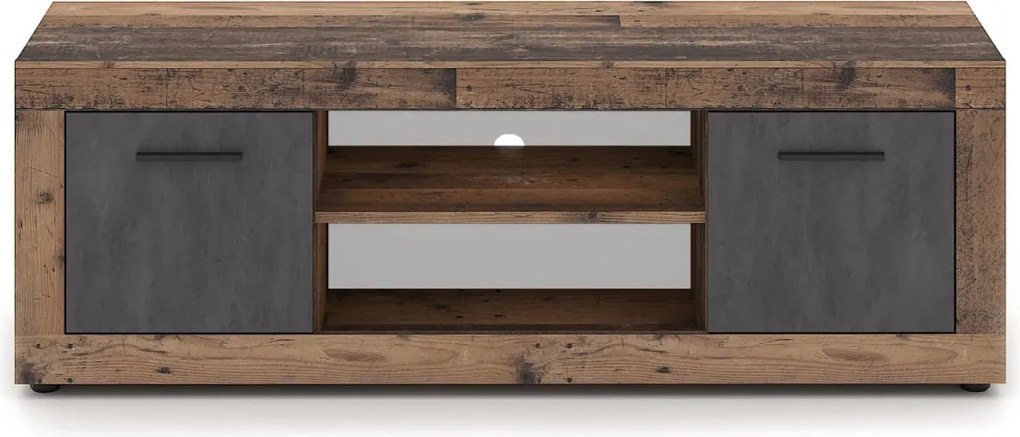 BLAGO RTV szekrény 140 cm – sötét tölgy/grafit