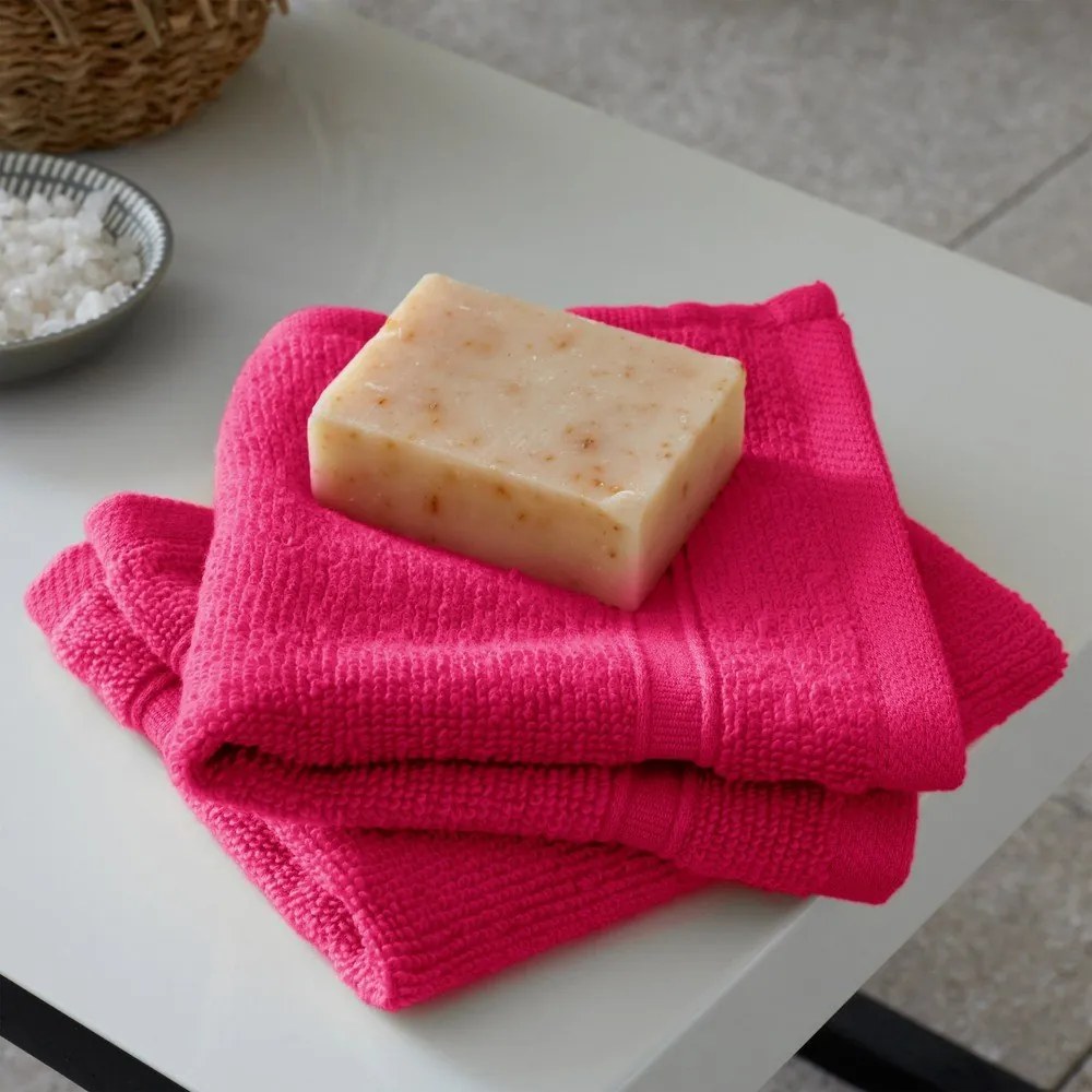 Sötét rózsaszín frottír pamut törölköző és fürdőlepedő készlet 6 db-os Zero Twist – Catherine Lansfield