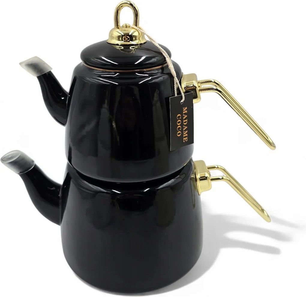 Kétrészes zománcozott vízforraló ideális török és gyógynövényes teákhoz