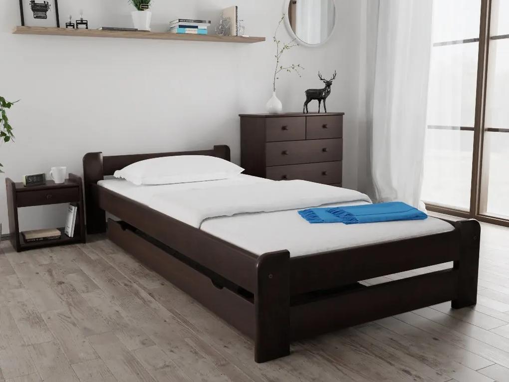 Emily ágy 90x200 cm, diófa Ágyrács: Lamellás ágyrács, Matrac: Deluxe 10 cm matrac