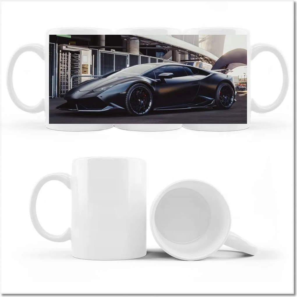 Nyomott mintás bögre Fekete sportautó