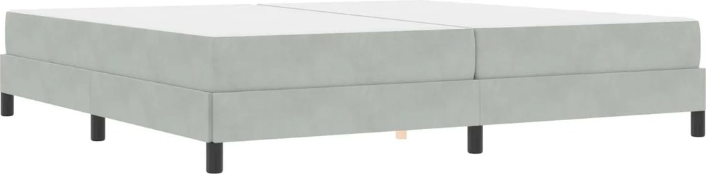 vidaXL Boxrugós ágy matracmal Világosszürke 200 x 200 cm szövet