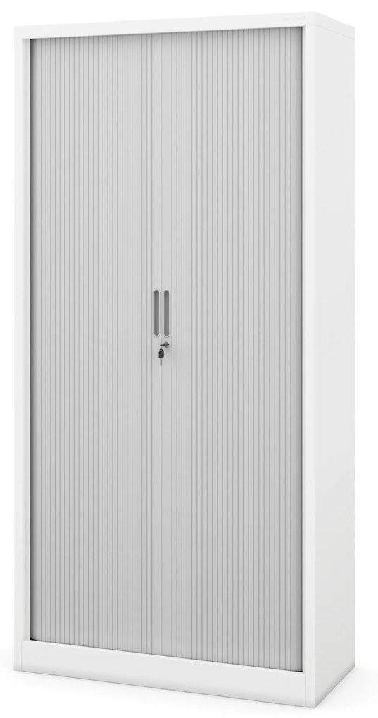 Fém szekrény harmonika ajtókkal DAMIAN, 900 x 1850 x 450 mm, fehér-szürke