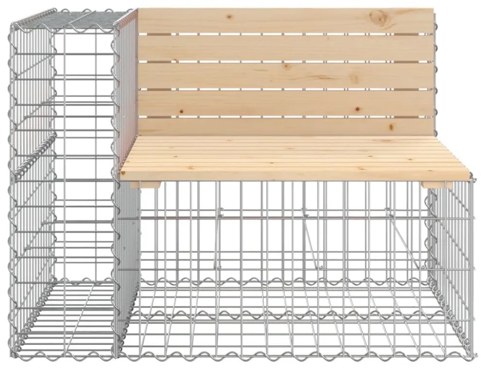 tömör fenyőfa gabion kerti pad 92x71x65,5 cm