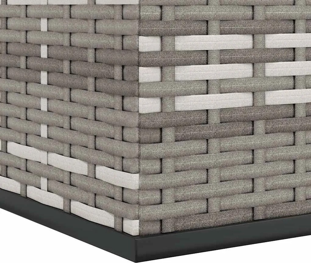 Szürke Polyrattan Kerti Párnatartó Doboz 100 X 49 X 103,5 Cm
