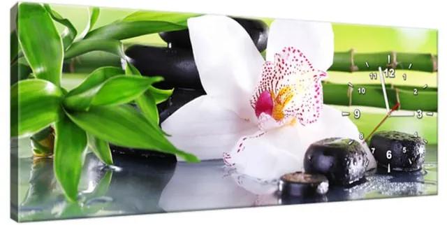 Órás falikép Fehér orchidea és kövek 100x40cm ZP1995A_1I