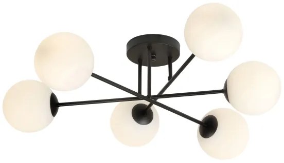 Csillár ROMA 6xE14/10W/230V fekete/fehér